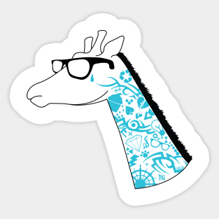 Hipster Giraffe Sticker